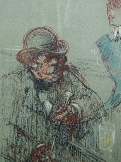 Henri de TOULOUSE-LAUTREC (d’après) - Barmaid à Londres, Lithographie signée, 1927 2