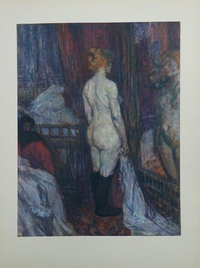 Henri de TOULOUSE-LAUTREC (d’après) - Femme nue dans le miroir, Lithographie, 1927 2
