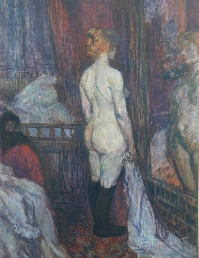 Henri de TOULOUSE-LAUTREC (d’après) - Femme nue dans le miroir, Lithographie, 1927 2