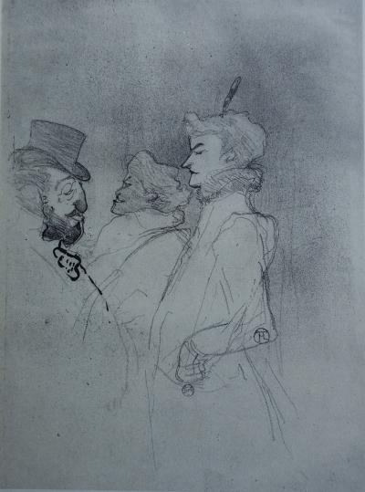 Henri de TOULOUSE-LAUTREC (d’après) - Le notable et la fille du cabaret, Lithographie signée, 1927 2