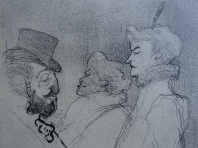 Henri de TOULOUSE-LAUTREC (d’après) - Le notable et la fille du cabaret, Lithographie signée, 1927 2