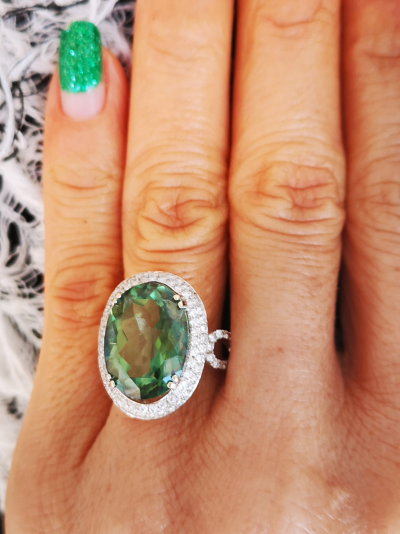 Bague topaze verte sales
