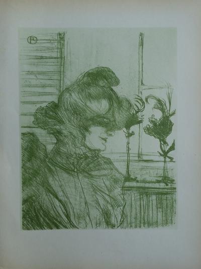 Henri de TOULOUSE-LAUTREC (d’après) - Belle femme au chapeau, Lithographie signée, 1927 2