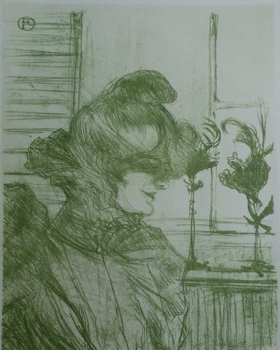 Henri de TOULOUSE-LAUTREC (d’après) - Belle femme au chapeau, Lithographie signée, 1927 2