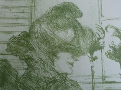 Henri de TOULOUSE-LAUTREC (d’après) - Belle femme au chapeau, Lithographie signée, 1927 2