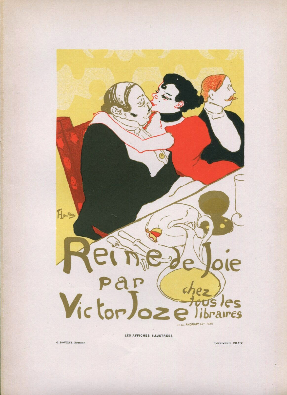 Henri de TOULOUSELAUTREC Reine de Joie, 1896 Original 1896 small