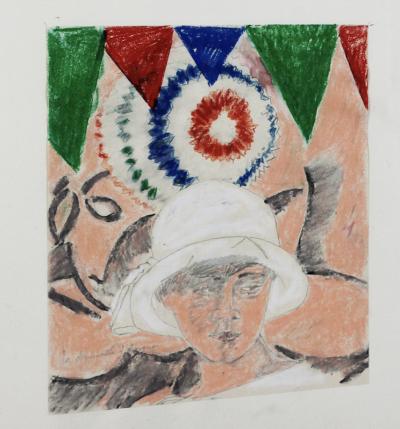 Jean  LE GAC - La visite aux demoiselles d’Avignon, 2008 - Crayon sur papier et calque 2