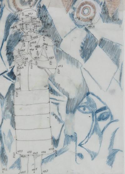 Jean  LE GAC - La visite aux demoiselles d’Avignon, 2008 - Crayon sur papier et calque 2
