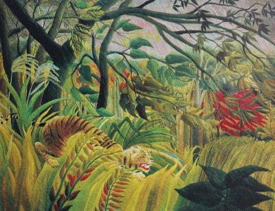 Le Douanier ROUSSEAU (d’après) - Surpris (le tigre) - Lithographie originale signée, 1976 2