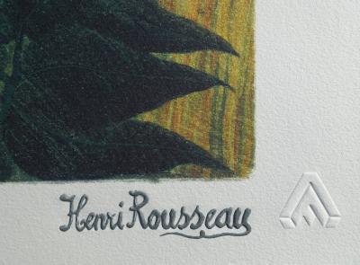 Le Douanier ROUSSEAU : Surpris (le tigre), Lithographie originale signée, 1976 2