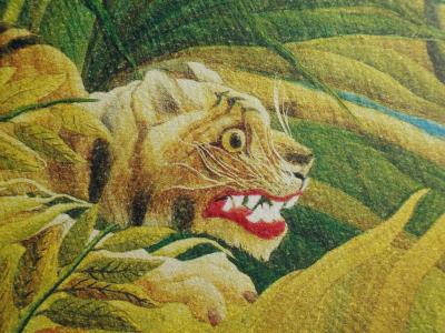 Le Douanier ROUSSEAU : Surpris (le tigre), Lithographie originale signée, 1976 2