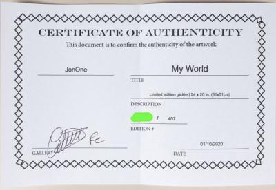 JonOne - My World - Lithographie signée au crayon 2