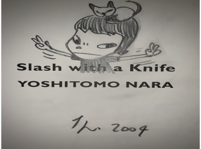 Yoshitomo NARA - Slash With A Knife - Dessin - 1999 2