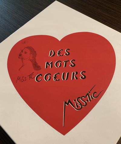 MISS.TIC  - Des mots coeurs, 2018 - Sérigraphie sur carton Signée au feutre 2