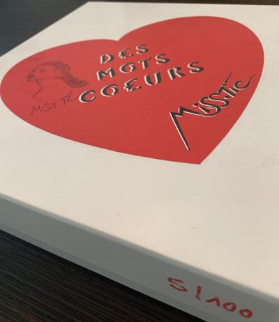 MISS.TIC  - Des mots coeurs, 2018 - Sérigraphie sur carton Signée au feutre 2
