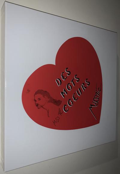 MISS.TIC  - Des mots coeurs, 2018 - Sérigraphie sur carton Signée au feutre 2