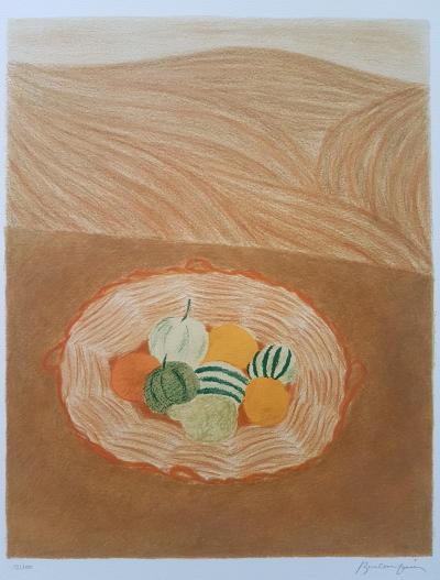 Pierre BONCOMPAIN - Nature morte aux melons, 1990 - Lithographie signée au crayon 2