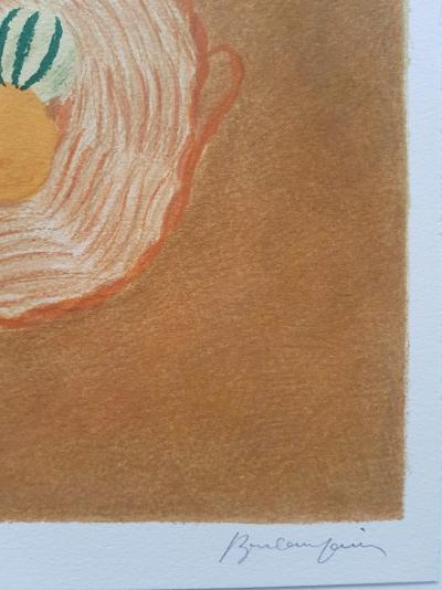 Pierre BONCOMPAIN - Nature morte aux melons, 1990 - Lithographie signée au crayon 2