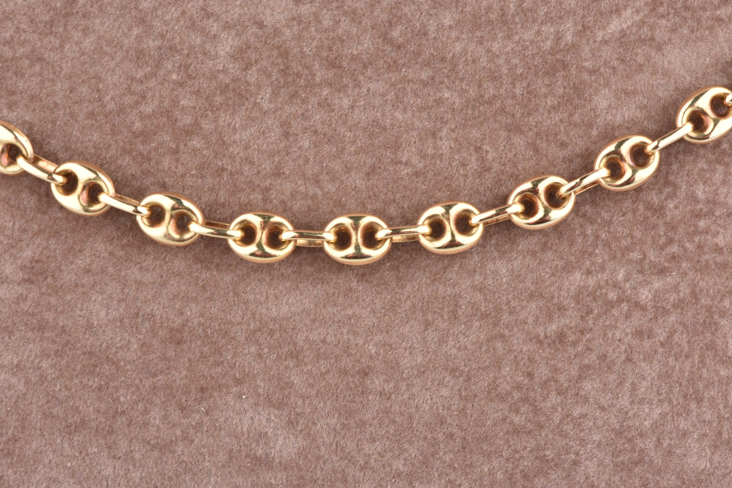 Collier Chaîne Plaqué Or 18 Carats - Maillons Grains De Café Et Tubes, Neuf Avec étiquettes