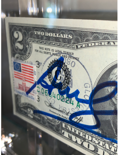 Andy WARHOL - 2$  - Billet de deux dollars signé à l’acrylic bleu - 1976 2
