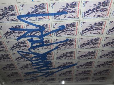 JonOne  Liberté Egalité franternité , 2015  Planche de timbres (42 timbres) , edition limité Signé à la main à l’encre bleu 2