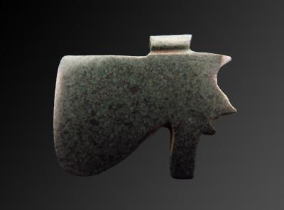 Égypte Antique - Amulette en granite vert Oeil d’Horus (Wedjat) 2