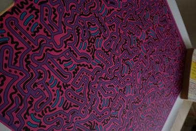 Keith HARING (d’après)  - Dancing people Purple - Sérigraphie 2