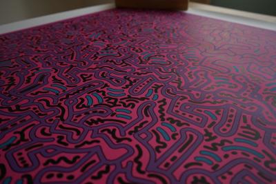 Keith HARING (d’après)  - Dancing people Purple - Sérigraphie 2