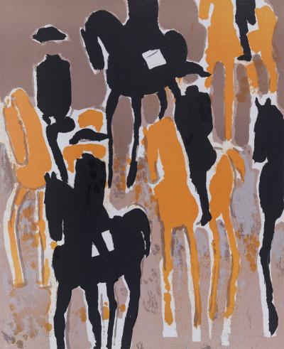 André BRASILIER - Le Cadre noir, 1964 - Lithographie originale 2