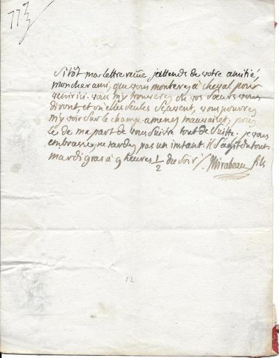 MIRABEAU - Révolution française - Lettre autographe signée 2