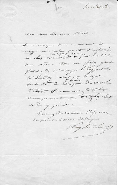 NAPOLEON III - Lettre autographe signée 2