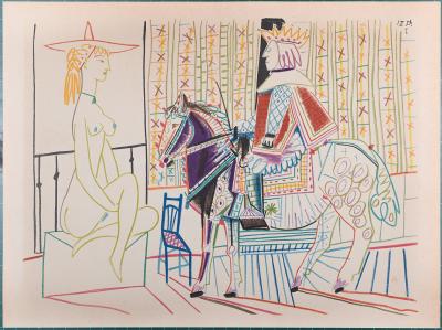 Pablo PICASSO - Femme & Chevalier, 1954 - Lithographie 2