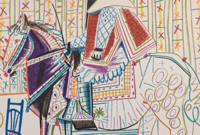Pablo PICASSO - Femme & Chevalier, 1954 - Lithographie 2