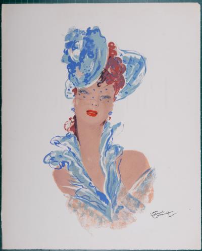 Jean-Gabriel DOMERGUE - La Parisienne, 1956 - Lithographie Originale 2