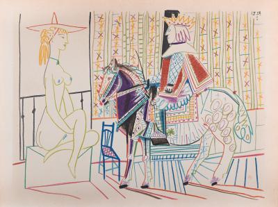 Pablo PICASSO - Femme et Chevalier, 1954 - Lithographie Originale 2