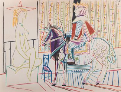Pablo PICASSO - Femme et Chevalier, 1954 - Lithographie Originale 2