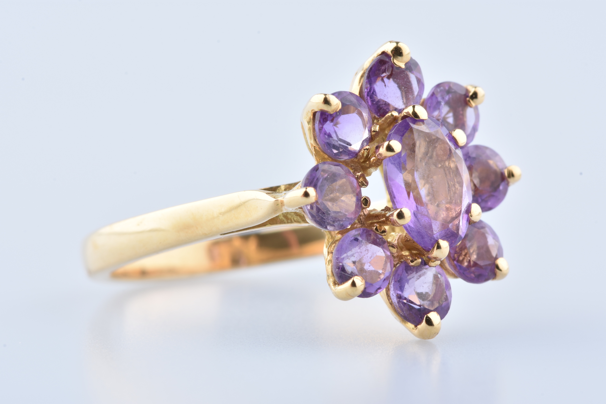 Bague Cocktail Vintage En Or Rose 18k Avec Améthyste De 9,80 Carats - Pièce Unique Et élégante