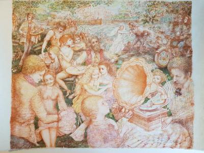 Lucien Philippe MORETTI -  La noce champêtre - Lithographie signée au crayon 2