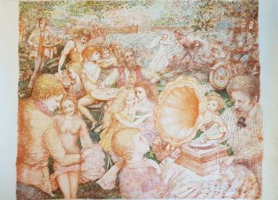 Lucien Philippe MORETTI -  La noce champêtre - Lithographie signée au crayon 2