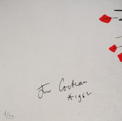 Jean COCTEAU et Raymond MORETTI : Poissons et étoile - Lithographie originale signée 2