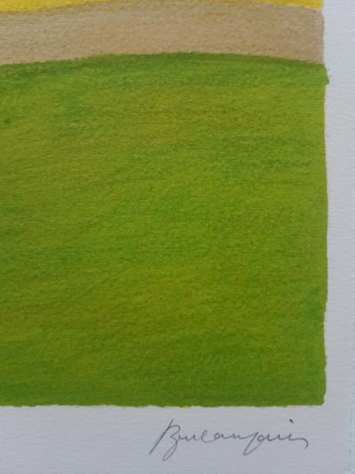 Pierre BONCOMPAIN - Colza field, 1990 - Lithograph signed in pencil 2
