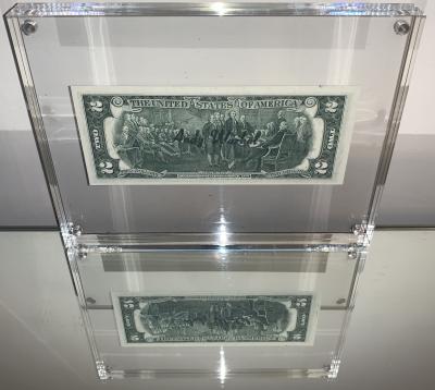 Andy WARHOL - 2$ , 1976 - Billet de deux dollars signé à l’acrylic noir 2