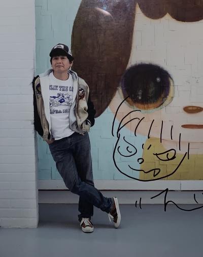 Yoshitomo NARA - Angry Boy - Dessin au feutre noir sur photographie - Signée 2