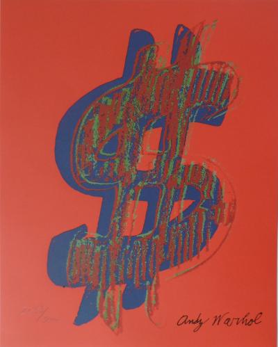 Andy WARHOL(d’après) - Us Dollar Rouge, lithographie 2