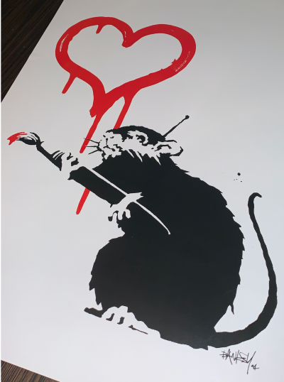BANKSY (d’après) - Love Rat - Impression offset 2