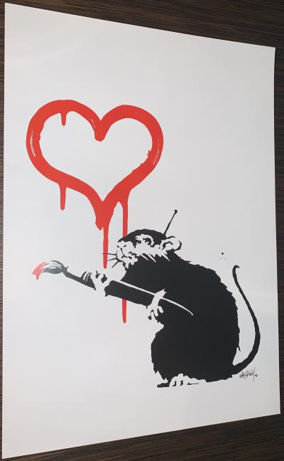 BANKSY (d’après) - Love Rat - Impression offset 2