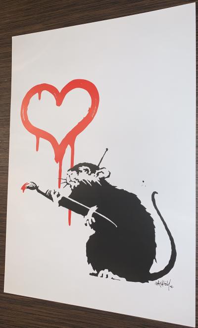 BANKSY (d’après) - Love Rat - Impression offset 2