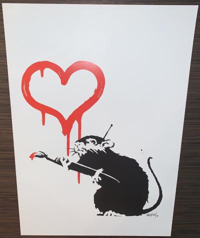BANKSY (d’après) - Love Rat - Impression offset 2