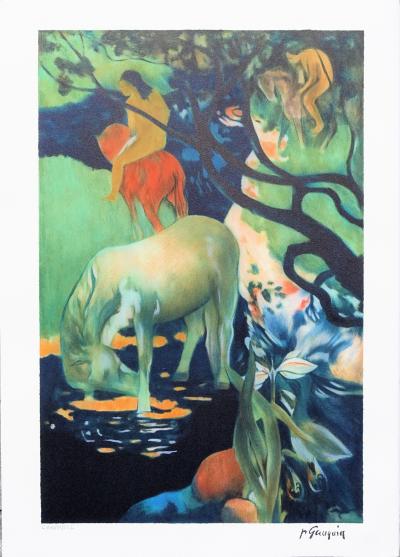 Paul GAUGUIN (d’après) : Vahinée au cheval Blanc - Lithographie signée 2