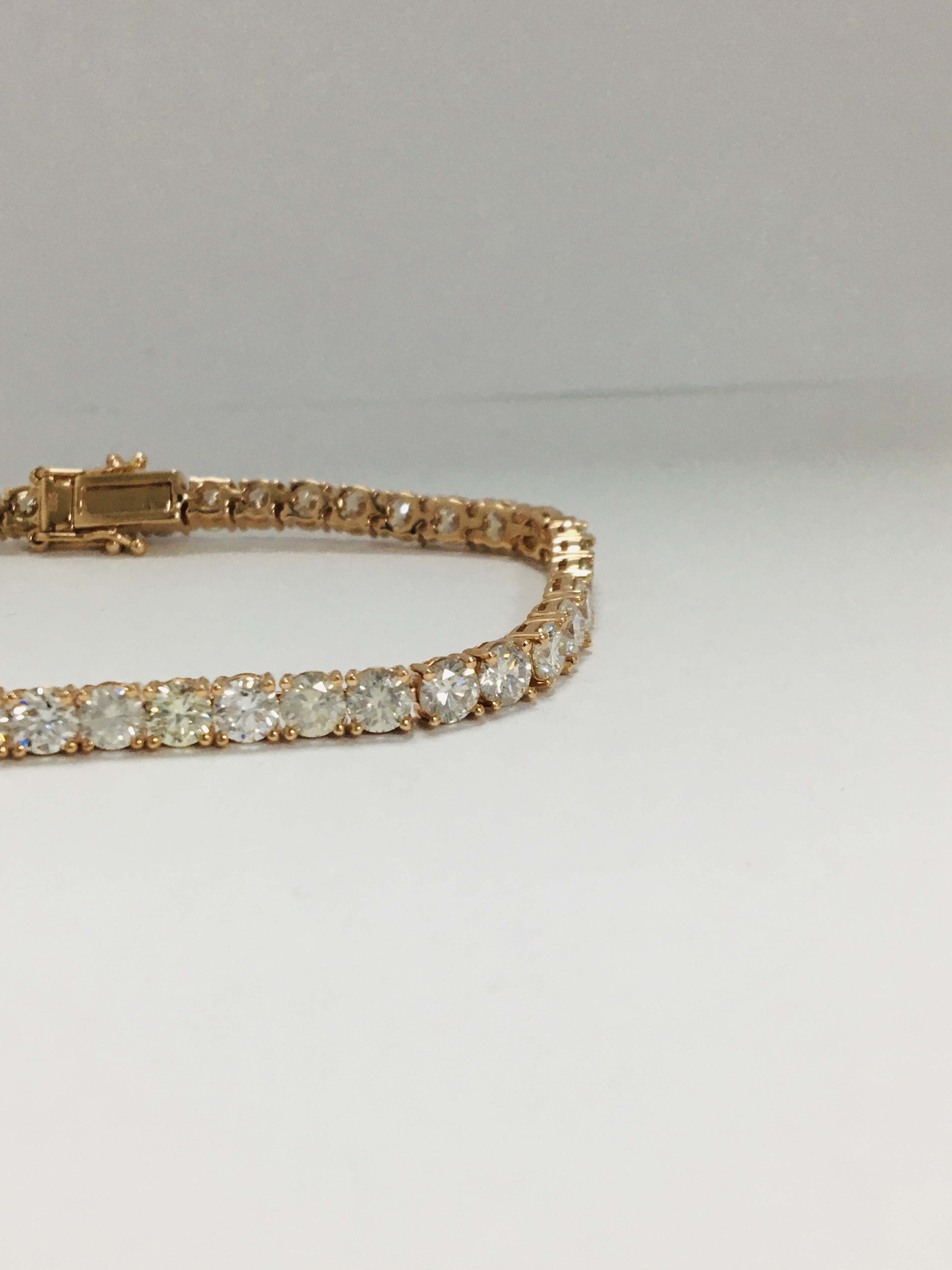 Bracelet rivière or rose serti diamants - Bijoux et montres - Plazzart
